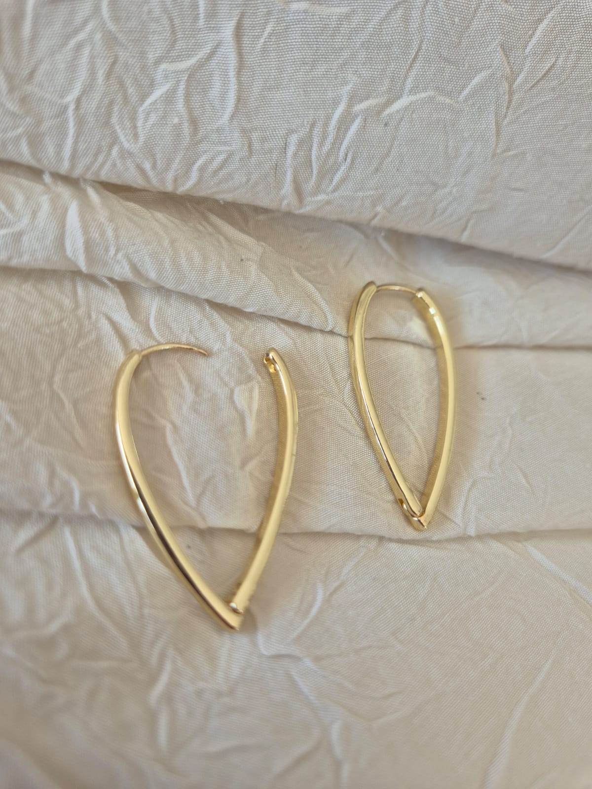 Oval Drop Gold Kaplama Küpe