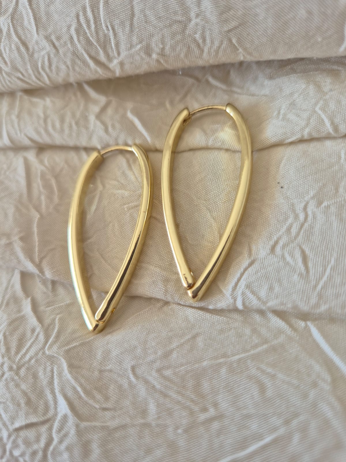 Oval Drop Gold Kaplama Küpe