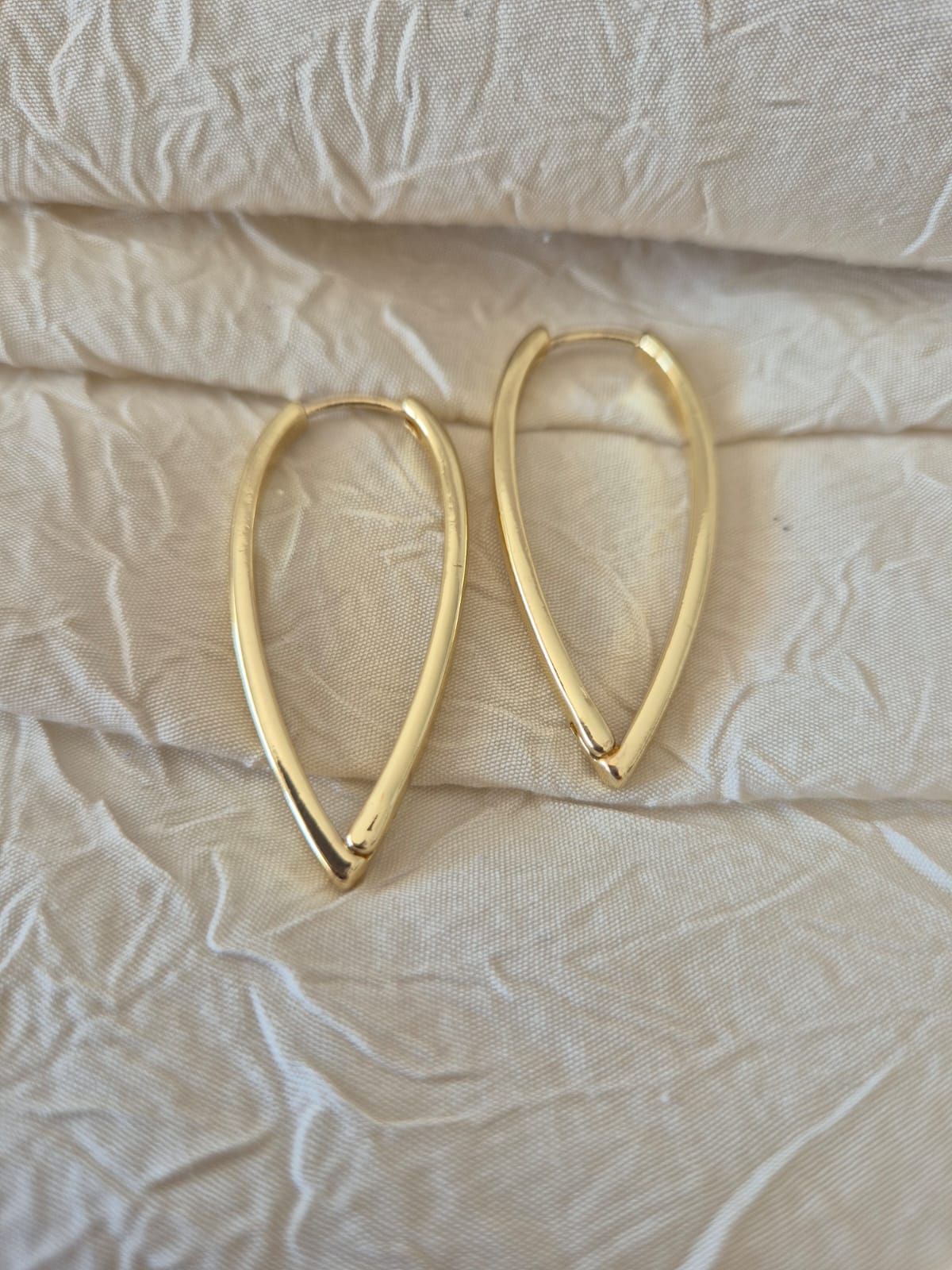 Oval Drop Gold Kaplama Küpe