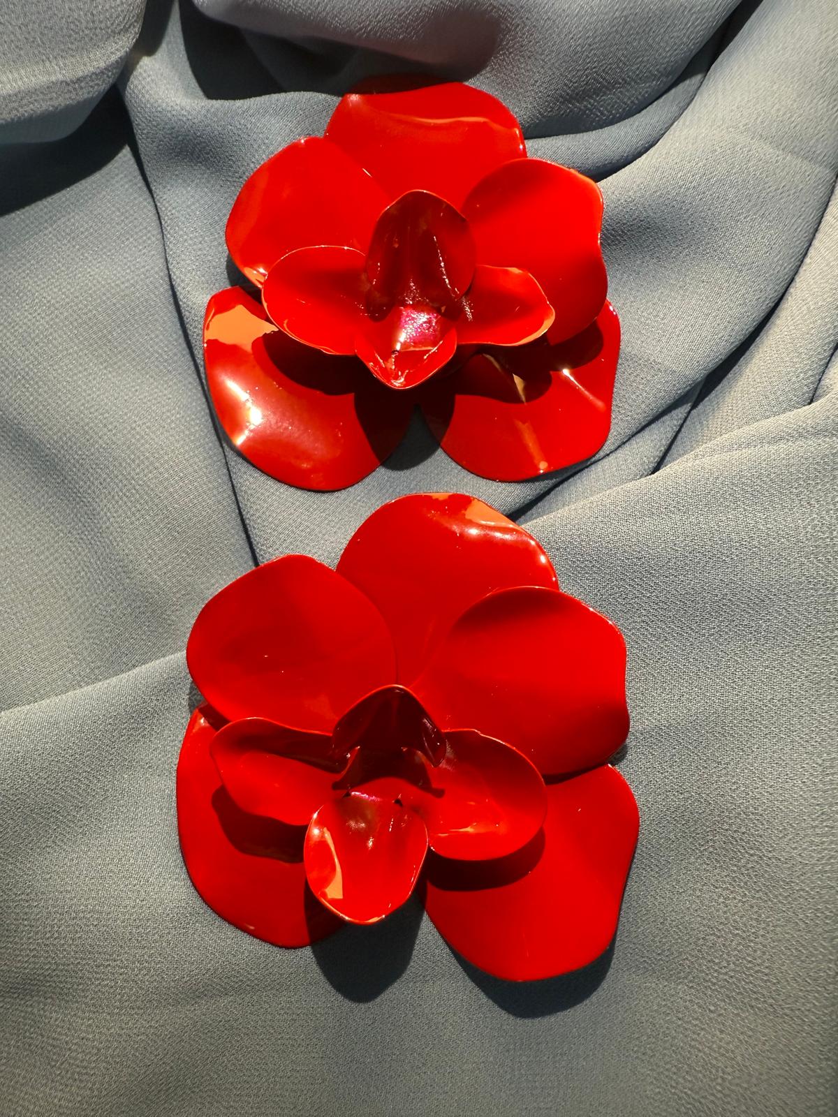 Scarlet Bloom Kırmızı Çiçek Küpe