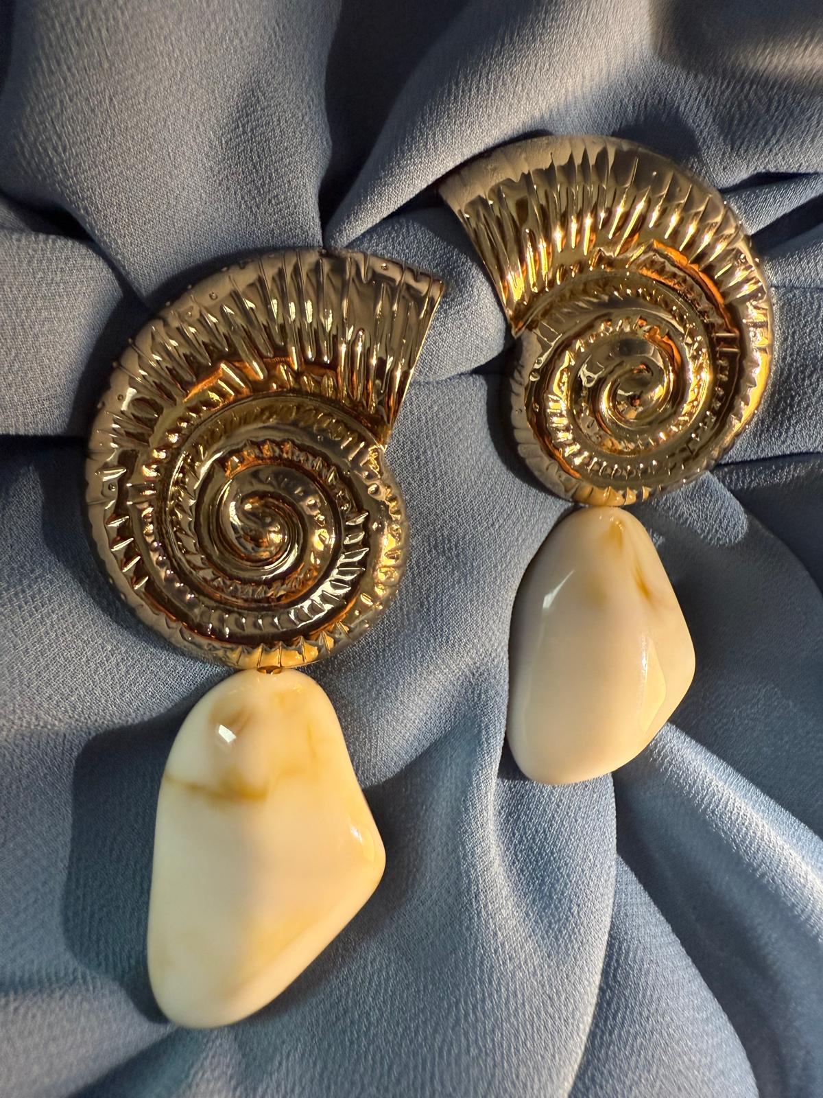 Seashell Spiral Salyangoz Küpe