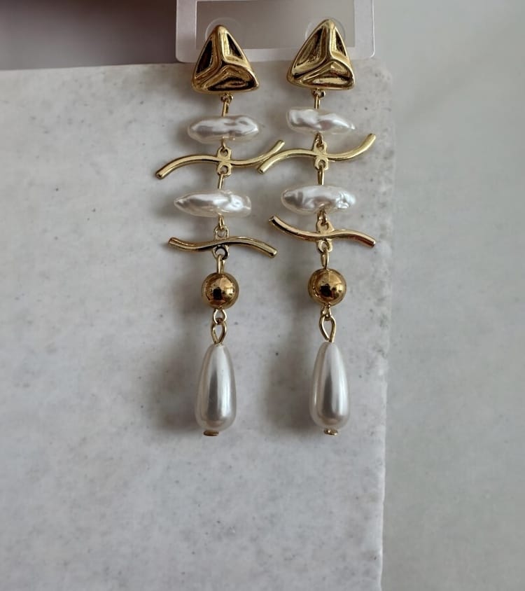 Golden Spine Balık Kılçığı Küpe