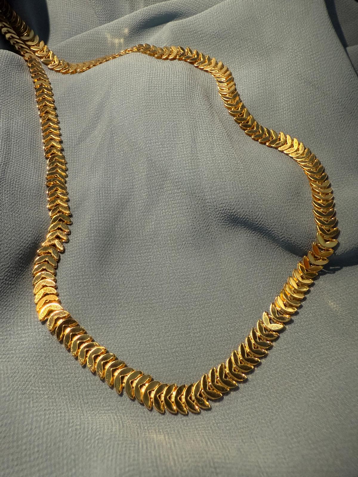 Kılçık Gold Zincir Kolye - Desenli Altın Zincir