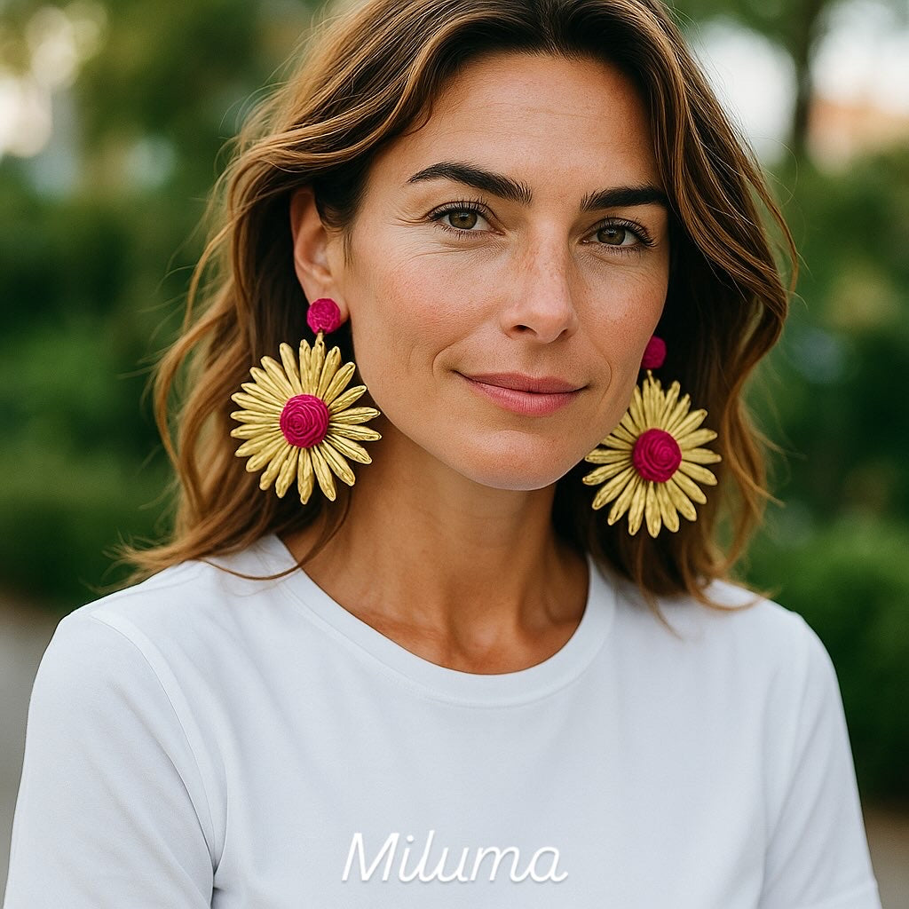 Miluma Fuchsia Bloom Çiçek Küpe