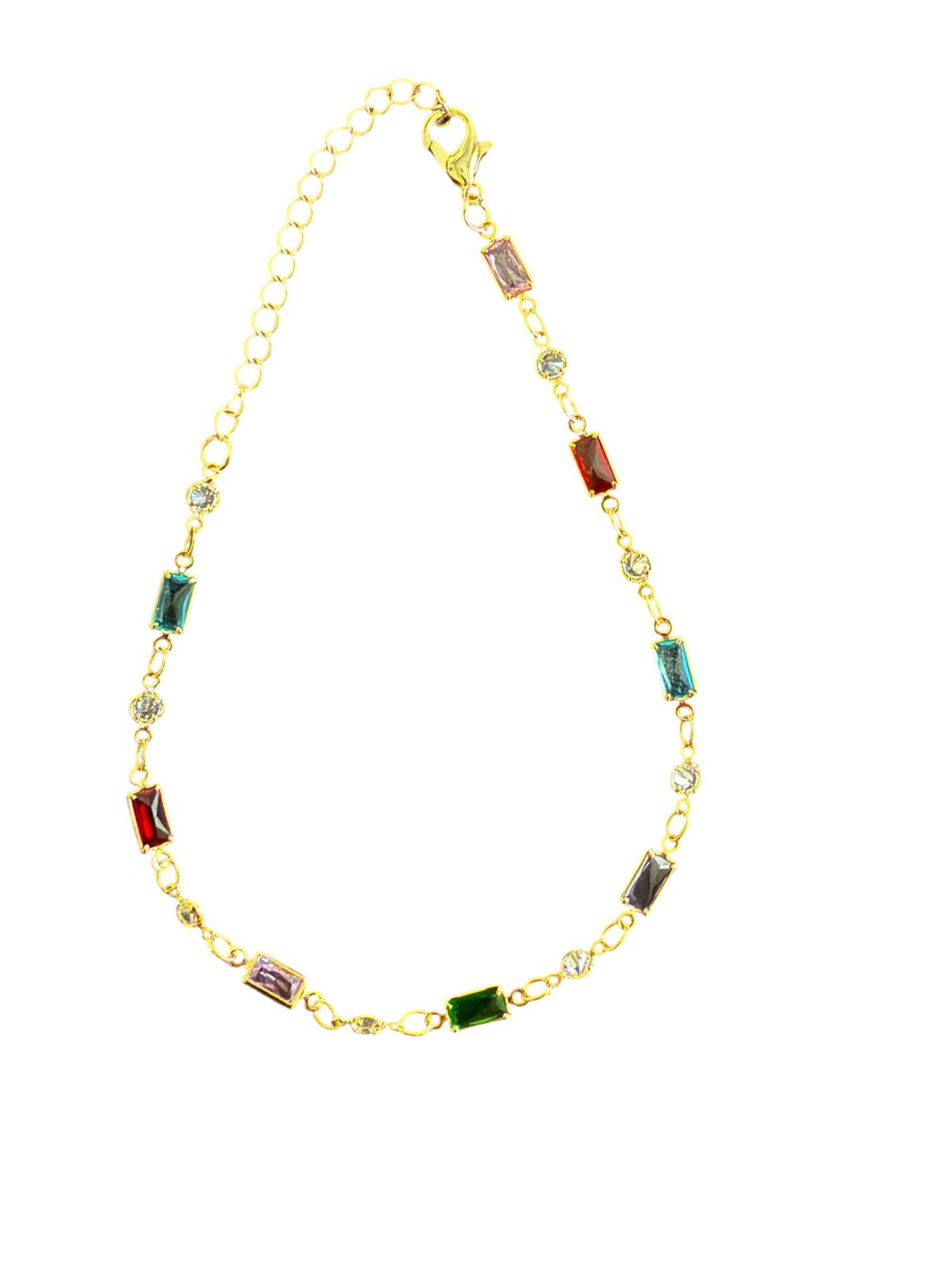 Miluma Taşlı Gold Halhal