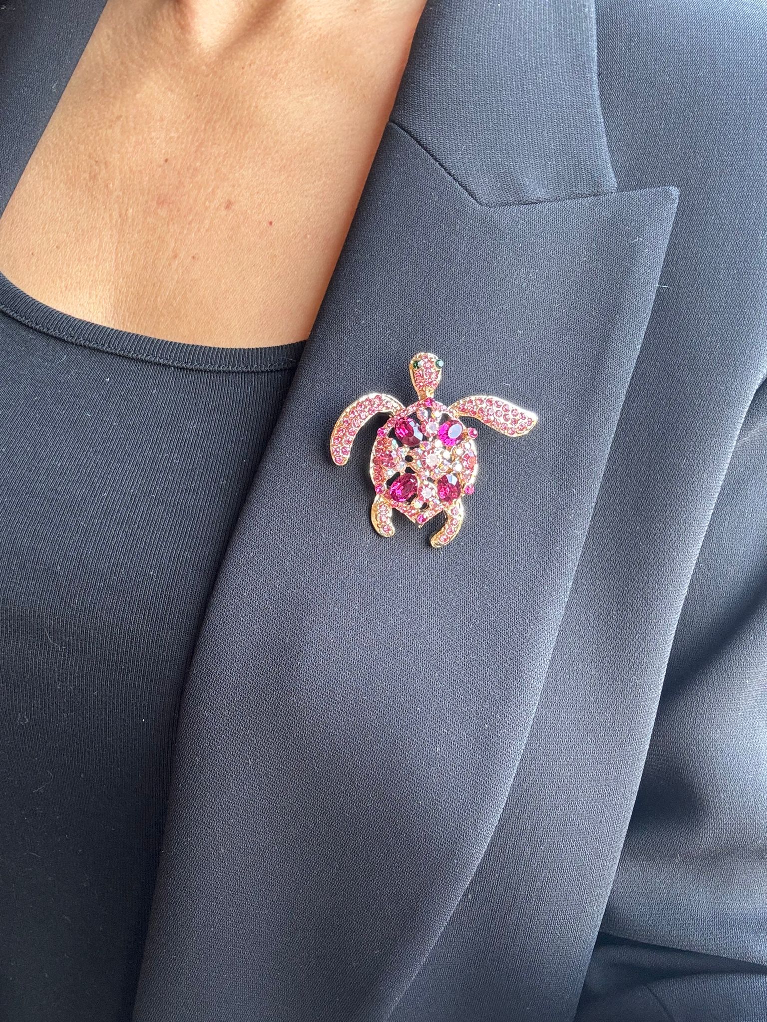 Taşlı Kaplumbağa Broş