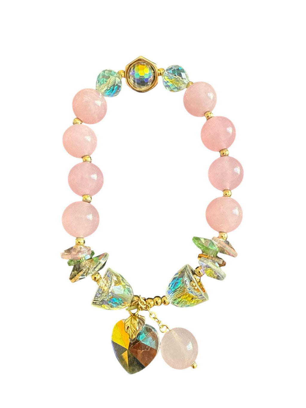 Miluma Blush Pembe Kristal Kalp Bileklik