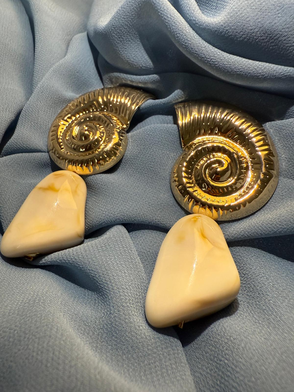 Seashell Spiral Salyangoz Küpe