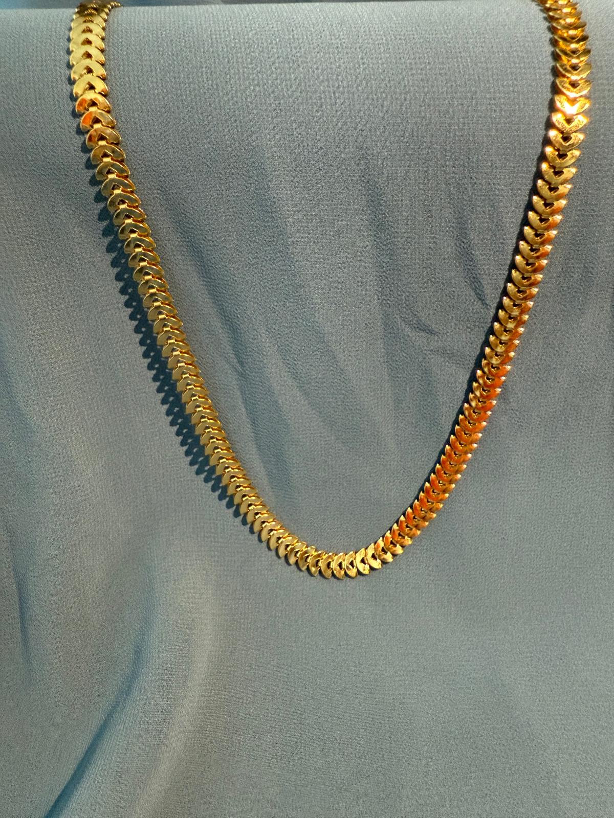 Kılçık Gold Zincir Kolye - Desenli Altın Zincir