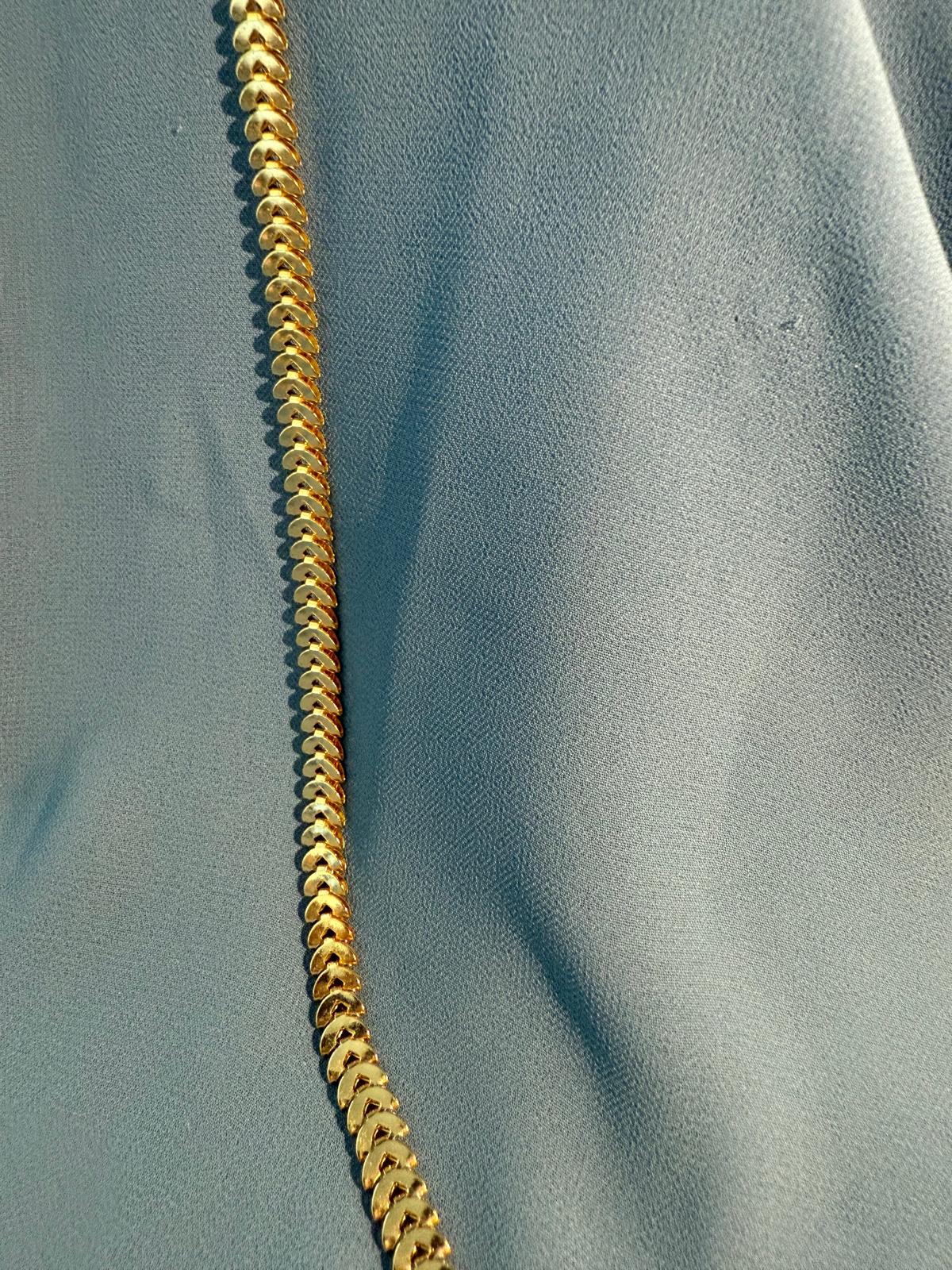 Kılçık Gold Zincir Kolye - Desenli Altın Zincir