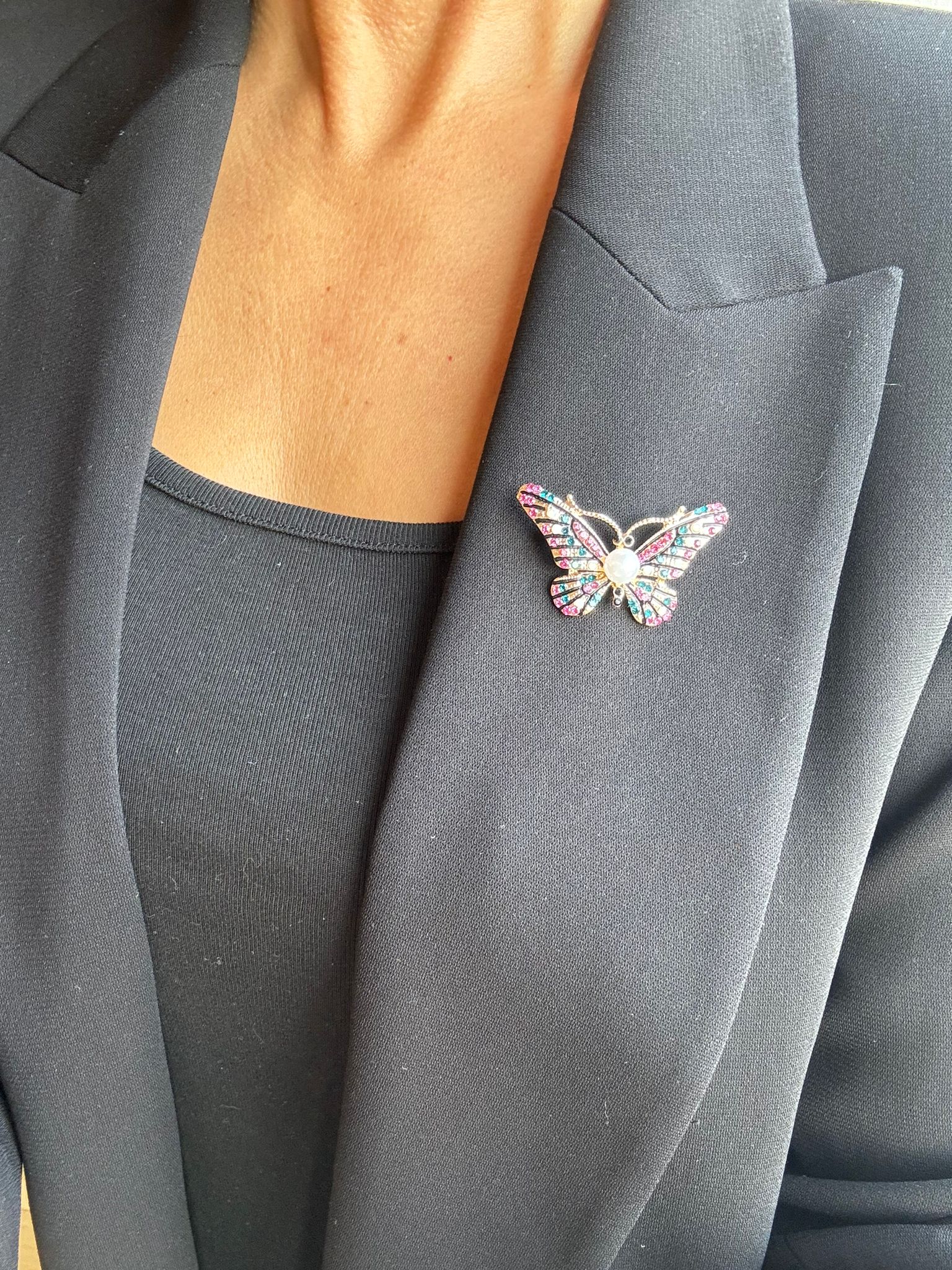 Taşlı Kelebek Broş